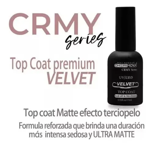 Top Coat Matte Velvet Terciopelo Semi Cherimoya Uv/le