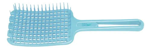 Cepillo Desenredante Antifrizz Flexible Rulos Lacio Eurostil Color Celeste