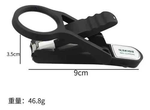 Corta Uñas Alicate Con Lupa Manicura Con Lima Premium Negro
