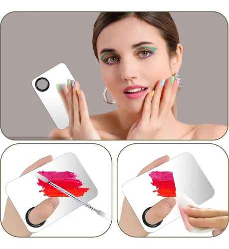 Paletas De Maquillaje Acero Inox 2 Pzas Con Espátula
