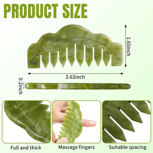 Juego De Peines Jade Gua Sha, Paquete De 2