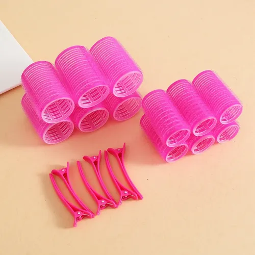 Rulos Para Cabello Con Clips 3cm Y 4cm 12 Piezas Negro
