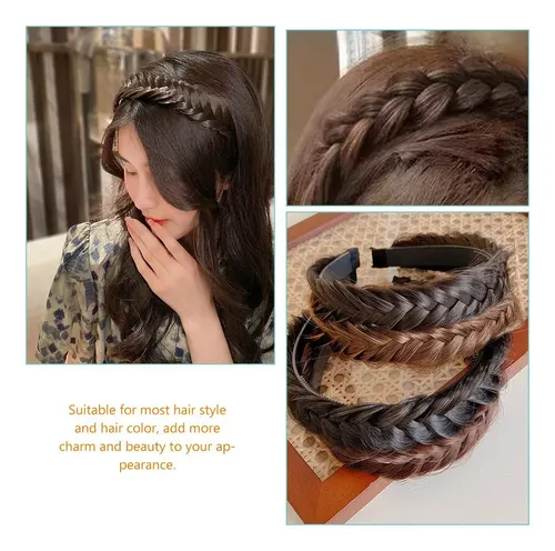 Hgw S Diadema Trenzada, 4 Piezas, Pelucas Sintéticas