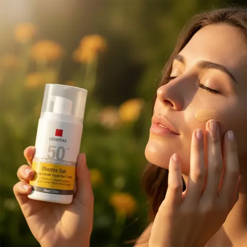Protector Solar Lidherma F50 Con Color Facial Hipoalergenico
