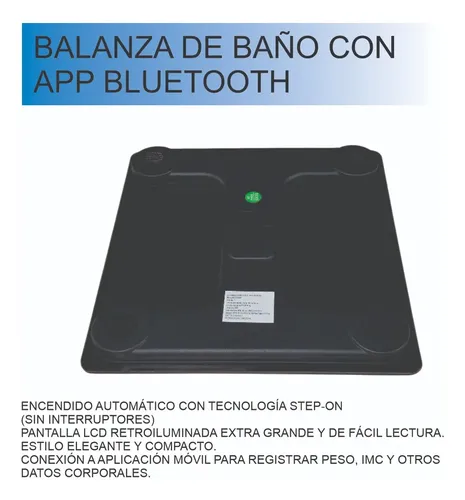 Balanza De Baño Bluetooth Familiar Ultra Slim Hasta 180kg F