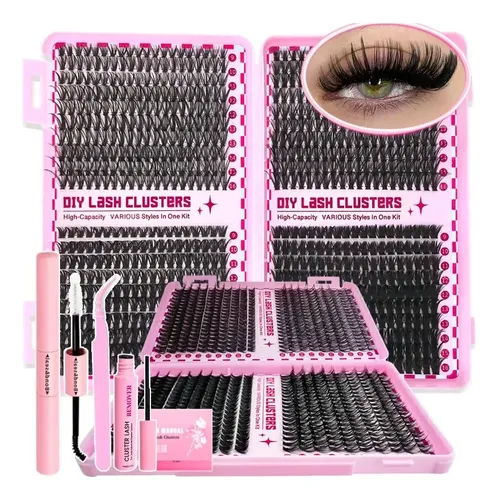 Kit De Extensiones De Pestañas Con Removedor De Adhesivo Negro