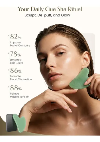 Masajeador Facial De Jade Verde Gua Sha Tool Tophld