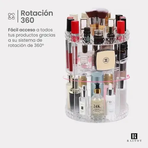 Organizador Maquillaje Porta Cosmetico Giratorio Acrilico !!