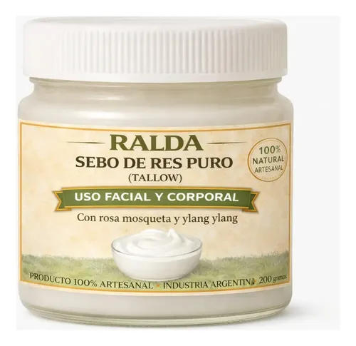 Crema Tallow Sebo Res Batido Rosa Mosqueta Ylang Ylang 200g