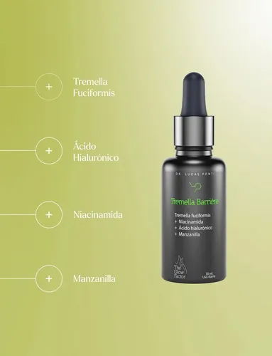 The Glow Factor Tremella Barrière – Sérum Facial Hidratante y Reparador con Tremella, Ácido Hialurónico y Manzanilla x 30ml