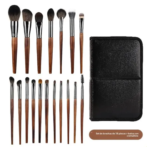 Set De Brochas De Maquillaje Profesional Completo 18 Pzs