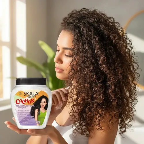 Kit Skala Gelatina + Baño Mais Cachinhos Rulos Niñas 1 Kg