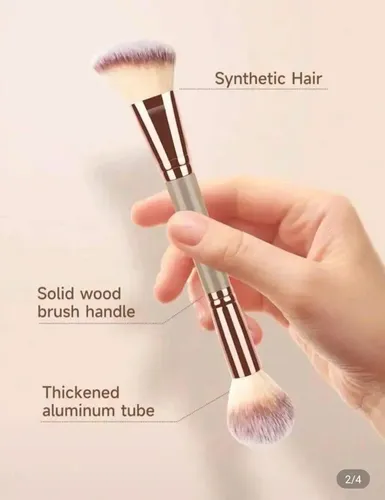 Brocha Dual De Maquillaje Mango Plastico Generica