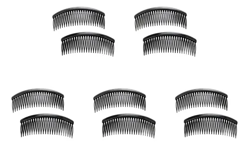 Peineta De Plástico Negro Con 24 Dientes, 10 Unidades, Para