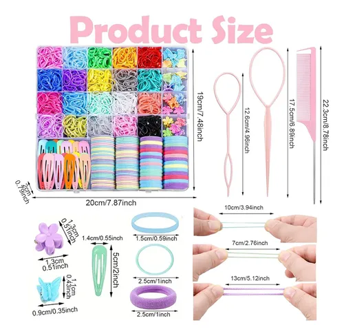 1543 Piezas Mini Ligas De Pelo Bandas Elásticas Para Niñas