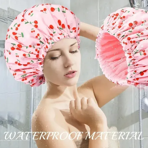 Gorro De Ducha Impermeable Para Mujer: Ajustable, Poliéster,