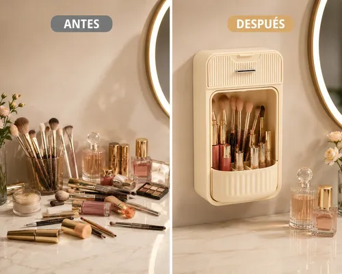 Organizador De Brochas Y Maquillaje Colgante Adhesivo