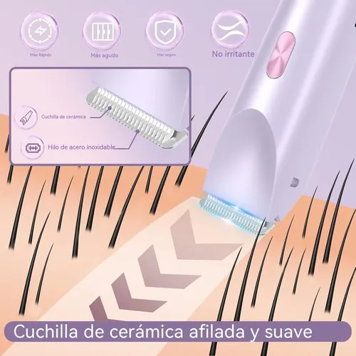 Depiladora Eléctrica Para Mujer Eliminación Vello Corporal