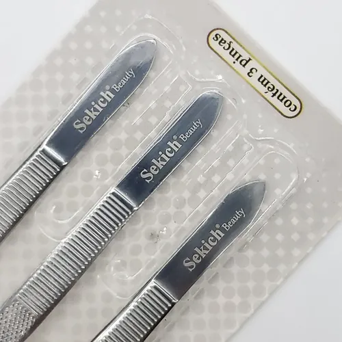 Kit De 3 Pinzas For Cejas De Acero Inoxidable Sekich Beauty