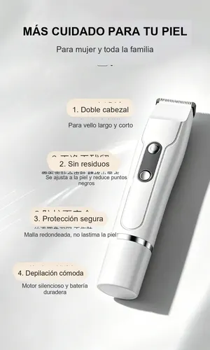 Depiladora Eléctrica Mujer 2 En 1 Recargable Type C Rosa