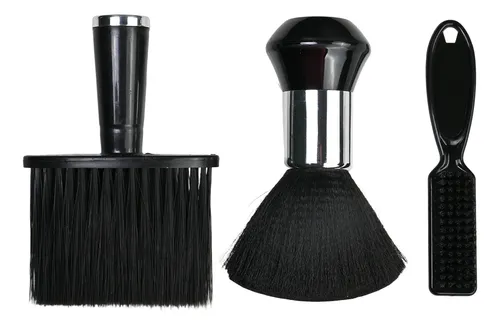 3pzs Cepillo Y Limpieza Y Cabello Para Barberos Negro