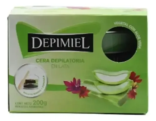 Cera Depilatoria Depimiel Vegetal 200g En Lata Con Aloe Vera