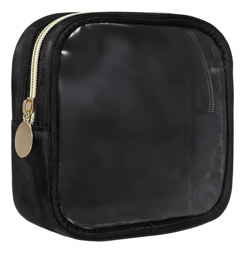 Mini Bolsa De Maquillaje Transparente Con Cierre Frontal, Z