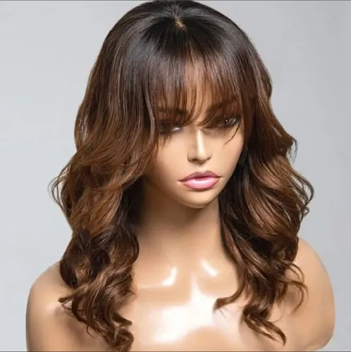 Peluca De Pelo Rizado, Ajustable, Liso U Ondulado, De Longit L203 Brown