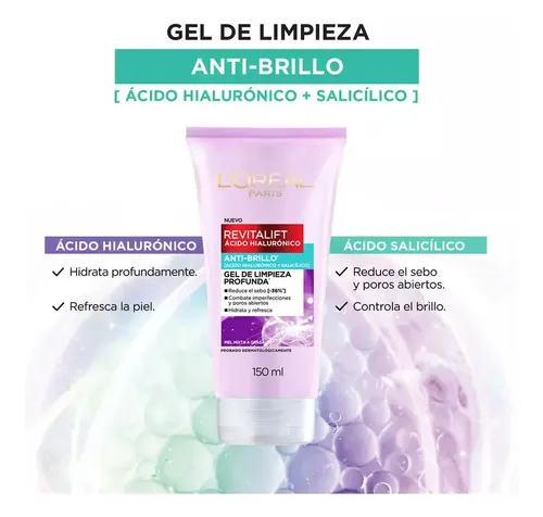 Gel Limpieza L´oréal Paris Revitalift Hialurónico X 150ml