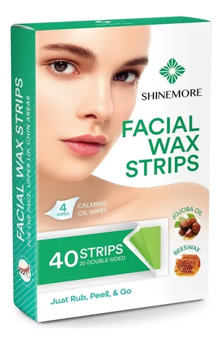 Tiras De Cera Facial Shinemore Para Depilación, 40 Tiras