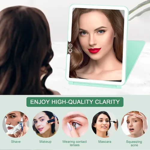 Espejo De Maquillaje Deweisn Con Luz Led 10 Pulgadas Verde