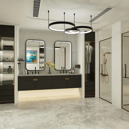 Espejo De Baño Led Jsneijder 60x90cm Con Luces Negro
