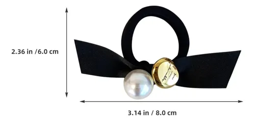 4 Pcs De Coleteros Elásticos Con Lazo Y Perlas Decorativas