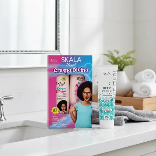 Kit Para Rulos Shampoo + Acondicionador Skala + Keep Curly