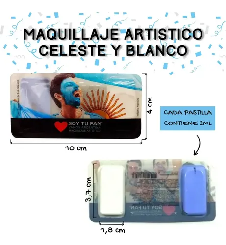 Kit Maquillaje Artístico Celeste Blanco Argentina Mundial