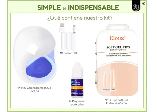 Kit Uñas Soft Gel Principiantes Esmaltado Semipermanente