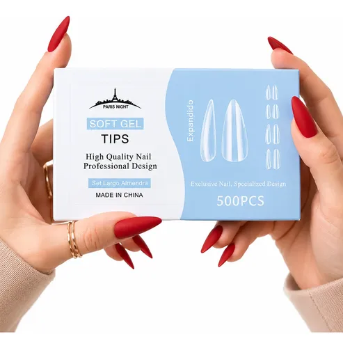 Tips Paris Night Xl Almendra 500 Un.soft Gel Press On