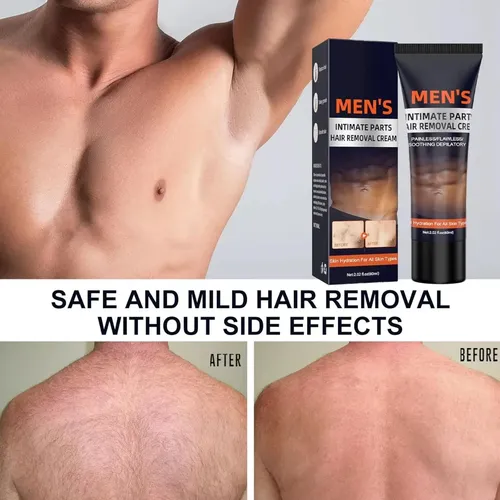 Crema Depiladora Íntima Para Hombres, No Pain, Segura,