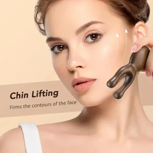 1/2 Herramientas Faciales Gua Sha De Madera, Masajeador De C