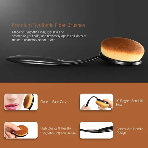 Set De Brochas De Maquillaje Yoseng Ovaladas 10 Piezas Profe