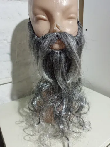 Peluca Y Barba Gris Canas 40 Cm La Parti Wigs