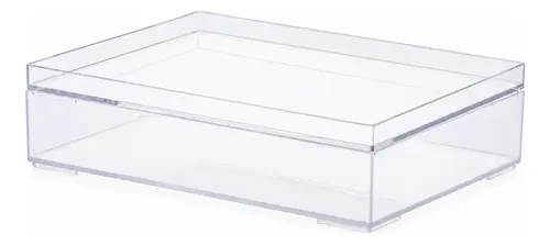 Organizador Acrílico Maquillaje Tapa Apilable Transparente