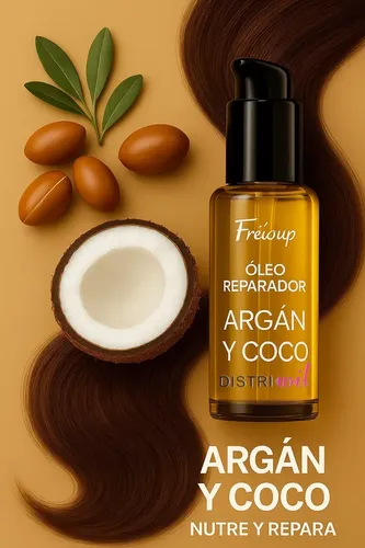 Oleo Serum Reparador Argan Y Coco Frilayp X50cc – Nutre Hidrata Revitaliza Suaviza – Ideal Uso Profesional Peluqueria Estetica Salon Barberia – Aporta Brillo Y Reconstruye Fibra Capilar