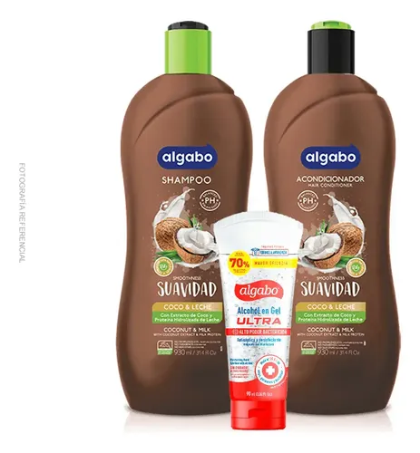Algabo Set Combo Shampoo + Acondicionador Coco Y Leche 930ml