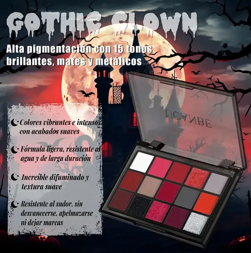 Paleta Sombras Mixta Uncabe Gothic Clown Tendencia Importada