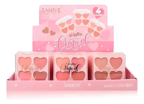 Paleta Cuarteto Rubor En Polvo Saniye Maquillaje Rostro