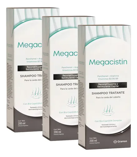 Pack 3 Megacistin Shampoo Para La Caída Del Cabello X 200ml