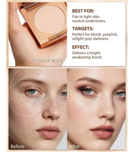 Corrector Iluminador De Ojos Nude Beige 3 Tonosbase