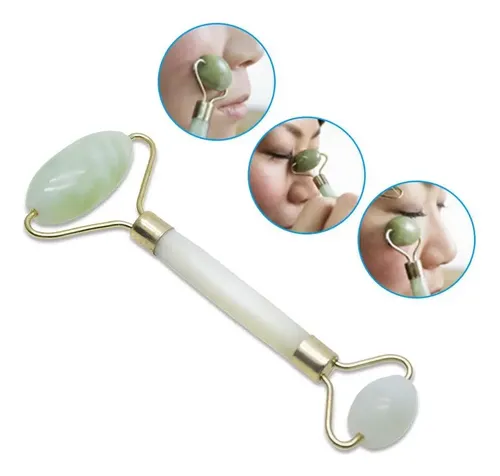 Rodillo De Jade Natural Masajeador Facial Y Antiarrugas