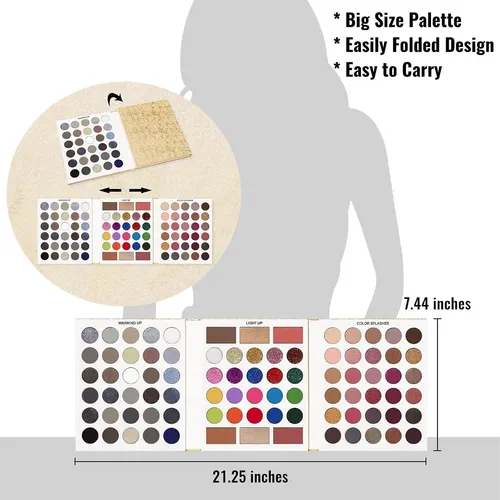 Paleta Ucanbe 86 Sombras Ojos, Acabado Mate Y Glitters